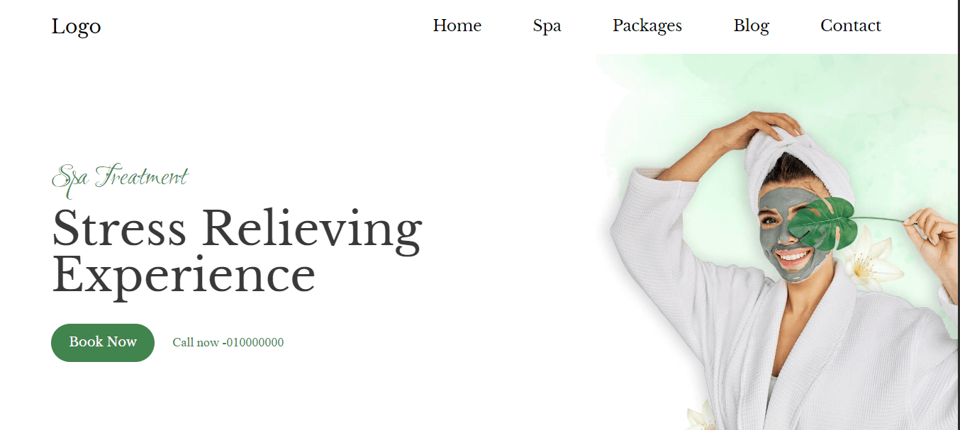 Spa Services — screenshot of the live site